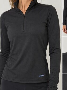Patagonia Capilene Black 1/4 Zip Lightweight Baselayer Pullover S